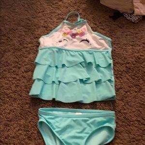 Girls unicorn bathing suit